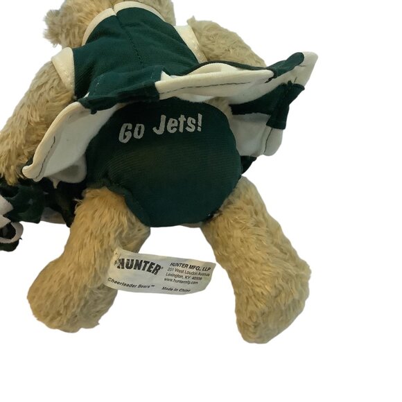 New York Jets Cheerleader Teddy Bear "Go Jets!" Plush Toy Hunter MFG Pom Pom 6" - Picture 5 of 8